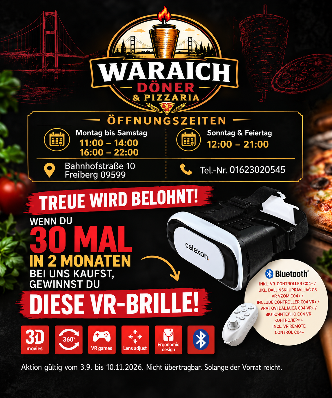 Waraich Treue-Aktion: 30 Mal in 2 Monaten kaufen und eine VR-Brille gewinnen
